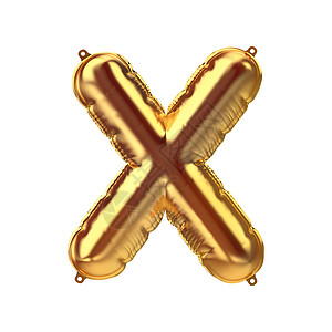 3D 金充气泡球气球字母 X 党装饰元素背景图片