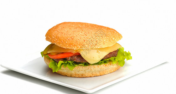 汉堡包土豆牛肉饮食食物面包沙拉午餐汉堡洋葱垃圾餐厅高清图片素材