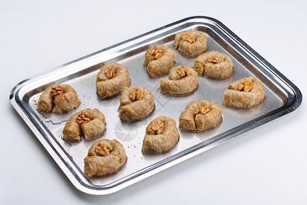 塔基什肉饼甜点果仁面包火鸡榛子蜂蜜盘子糕点糖浆文化美食伊斯坦布尔高清图片素材