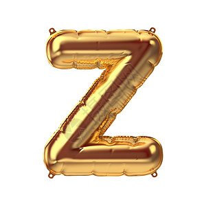 3D 金黄充气泡球团字母 Z 党装饰元件背景图片