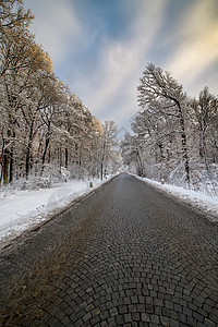 冬季三号公路太阳高清图片素材