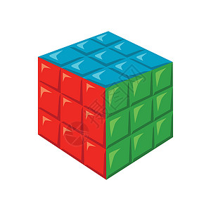 卡通魔方玩具Rubik 的立方体是一个游戏矢量插图插画