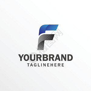 Logo F 字母 孤立于白色背景 矢量插图背景图片