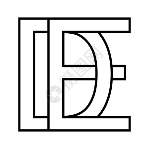 Logo 标志 de ed 图标标志交错 字母 de背景图片