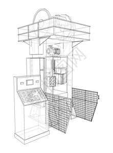 水力新闻 3d 插图工程作坊金属硬件制造业建造油压机工厂植物机械背景图片