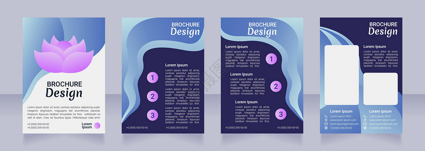 美容院传单蓝色空白小册子设计手册设计设计图片