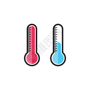 温度计矢量图标插图温度气象乐器摄氏度天气季节指标测量科学背景图片