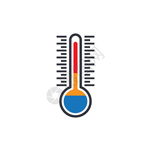 温度计矢量图标插图天气科学乐器气象测量温度指标摄氏度季节背景图片