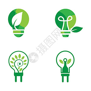 生态能源 ico绿色电气标识植物活力叶子技术插图力量创造力背景图片