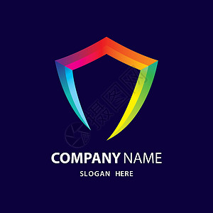盾牌logo盾牌梯度标识设计隐私坡度标签品牌公司互联网身份安全商业网络设计图片