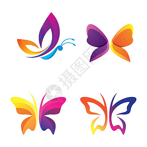 美女蝴蝶标志图片插图标识公司翅膀温泉艺术商业创造力背景图片
