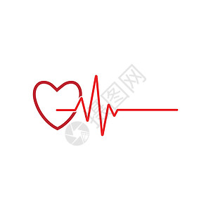 脉冲线插画海浪心脏有氧运动医院药品速度诊断红色生活频率背景图片