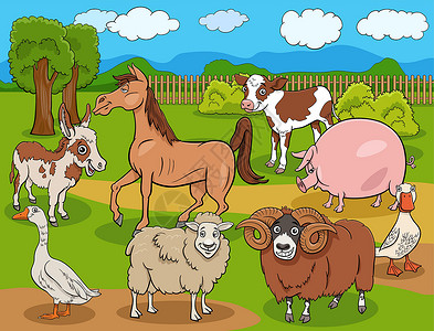 喜乐农场动物漫画漫画漫画角色组高清图片