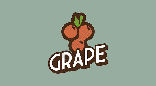 葡萄酒标识Retro 样式中的新葡萄Logo概念酒厂艺术收成菜单水果饮料徽章食物农业餐厅背景