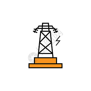 塔图标电线杆线彩色图标 能量图图标的元素 标志 符号可用于网络 标志 移动应用程序 UI UX设计图片