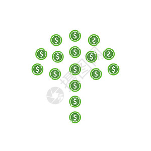 货币树图标矢量插图背景图片