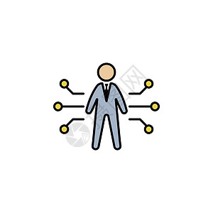 商务能力能力 潜力 工人彩色图标 可用于网络 徽标 移动应用程序 UI UX插画