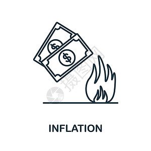 小额信贷字体通货膨胀图标 危机系列中的线条元素 用于网页设计 信息图表等的线性通货膨胀图标标志设计图片