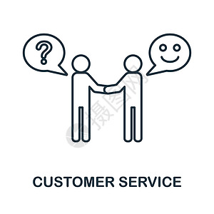 客户服务图标 来自客户关系集合的行元素 用于网页设计 信息图表等的线性客户服务图标标志耳机高清图片素材