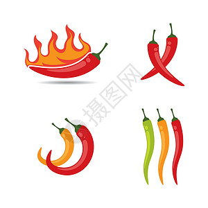 红热辣辣椒插图烹饪胡椒农场餐厅厨房菜单香料标签蔬菜商业背景图片