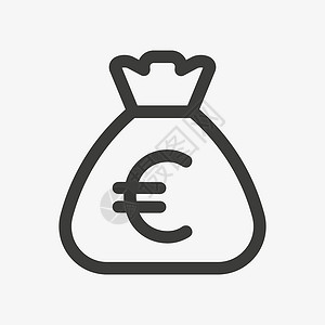欧元图标 带有欧洲货币符号的垃圾袋插图解雇宝藏投资金融商业营销财富价格机构设计图片