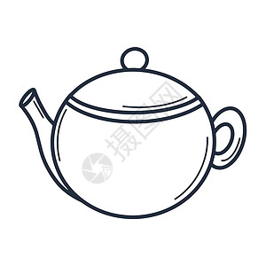 茶壶 doodle 风格背景图片