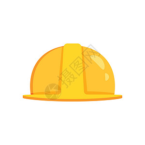 外国装修工人以平板风格建造头盔图标 安全帽矢量显示在孤立背景上 工人帽子标志商业概念 笑声插图建筑师装修技术员矿工工业危险建设者字形矿业插画