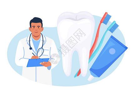 牙菌斑去除剂干净的牙齿矫正医生高清图片