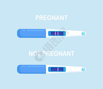 棍棒怀孕或排卵阳性和阴性测试与两个和一个小条 女性生殖系统 怀孕计划 妇科 尿棒设计图片