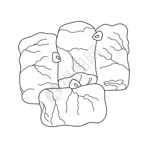 青椒酿肉卓玛 tolma sarma 用米饭和肉酿葡萄叶 希腊传统食物 矢量手绘插画 菜单咖啡馆 小酒馆 餐厅的设计元素传单草图横幅午餐插画