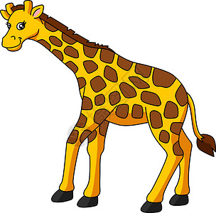 Giraffe 卡通剪贴板矢量插图背景图片