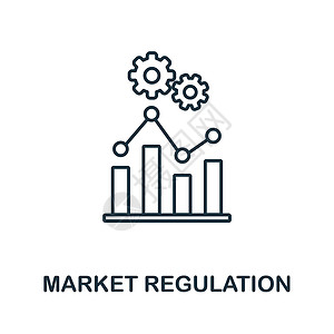 市场政策市场监管图标 市场经济系列中的线条元素 用于网页设计 信息图表等的线性市场监管图标标志插画