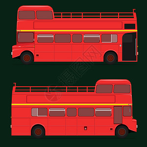 红色双层甲板公交车顶顶半屋顶 London 城市10背景图片