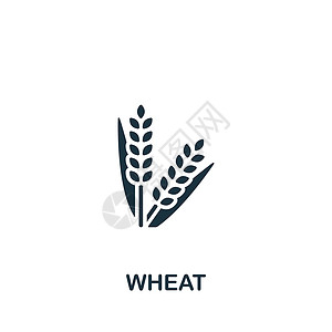 场地设计小麦图标 用于模板 网络设计和信息图的单色简单小麦图标食物麸质纤维场地植物面包农场插图玉米谷物插画