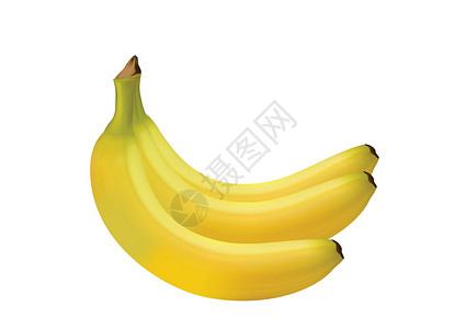 一串香蕉新鲜黄水果供健康食用 甜果充斥着维他命 孤立的插图矢量等值设计图片