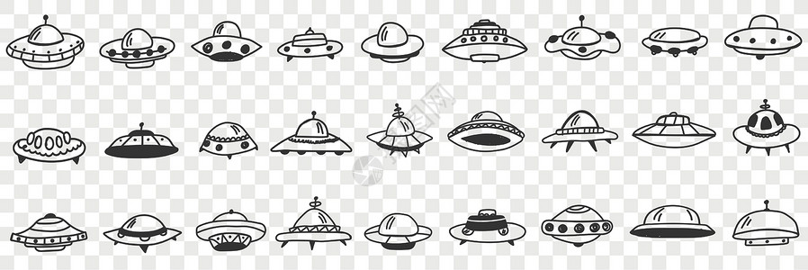 彩平铺装素材UFO和飞盘装在宇宙彩布上设计图片