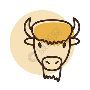 野牛水牛图标 动物头矢量喇叭插图力量荒野哺乳动物危险农场野生动物奶牛牛肉背景图片