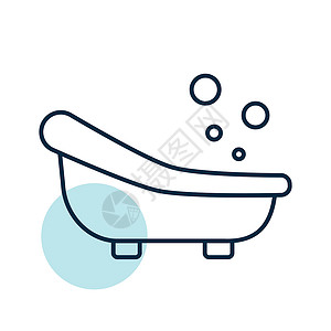 可爱的婴儿浴缸矢量图标肥皂泡沫孩子童年气泡乐趣插图浴室新生淋浴快乐的高清图片素材