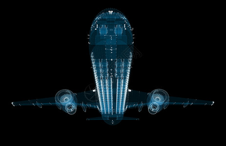 班机由光线组成 运输和技术概念是明线翅膀航班数据空气3d航空公司多边形旅游航空旅行背景图片