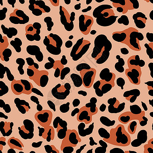 豹Cheetah 标记无缝矢量模式插画