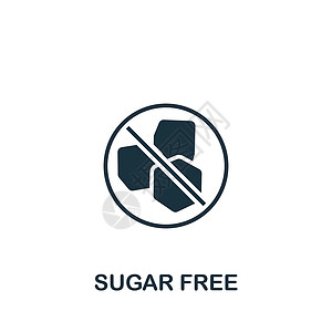 麸质过敏无糖图标 用于模板 网络设计和信息图的单色简单图标插画