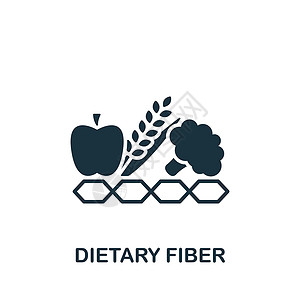 很多膳食纤维膳食纤维图标 用于模板 网页设计和信息图表的单色简单图标插画