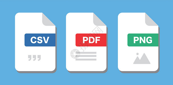 文件格式文档图标 CSV PDF PNG 矢量图片素材
