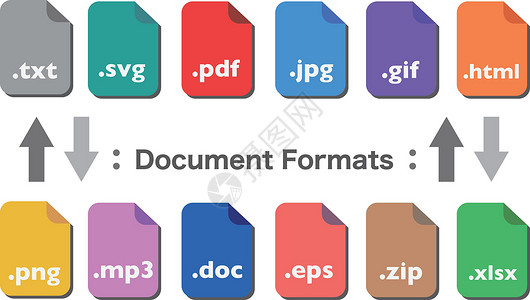 一套文档文件格式图标图片素材