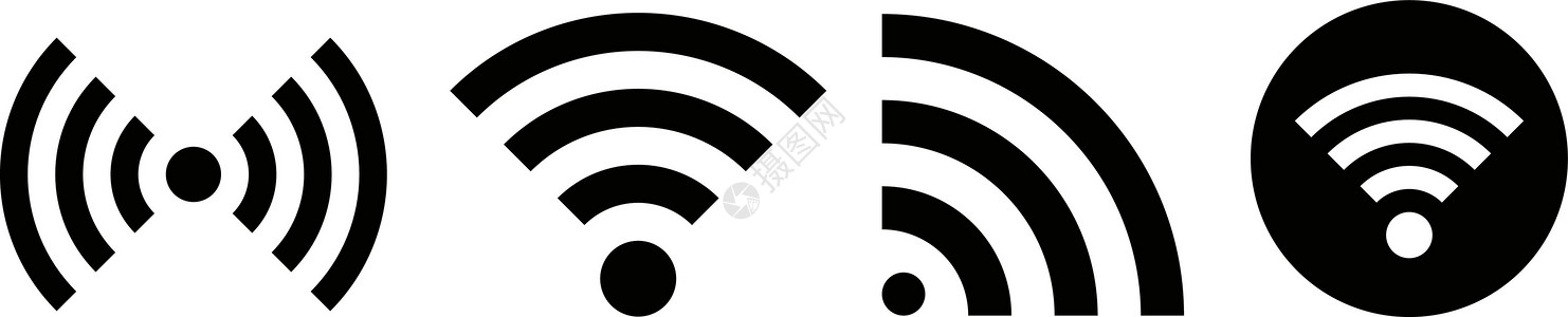 播客用于无线电和wifi 矢量的图标设置设计图片