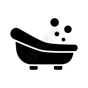 可爱的立特婴儿浴缸矢量 glyph 图标泡沫淋浴童年洗澡肥皂卫生新生插图乐趣气泡关心高清图片素材