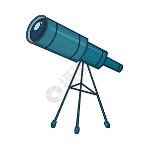 卡通望远镜孤立在白色背景上 教育和天文学工具 (笑声)背景图片
