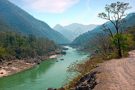 印度亚洲喜马拉雅山的恒河高清图片