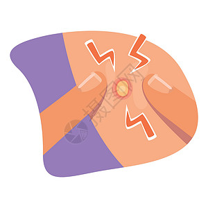 咸菜疙瘩用手指用 2D 矢量隔离插图挤压疼痛的皮条设计图片
