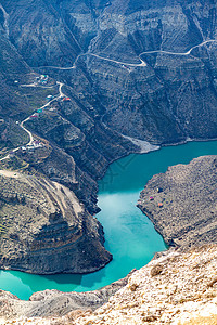 苏拉克峡谷是世界上最深的峡谷之一悬崖阳光旅游力量全景石头假期远足游客环境背景图片